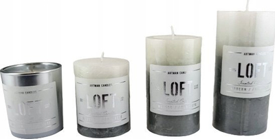 Qiri me erë Artman Candles Loft, aromë shafran dhe kanellë, gotë, i bardhë