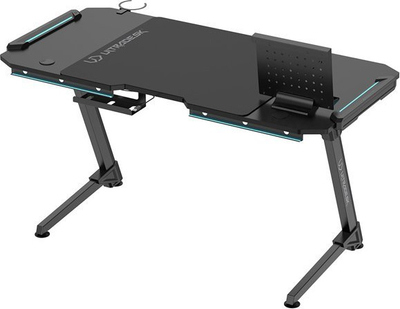 Tavolinë gaming Ultradesk Space XXL, 154 cm, me LED, e zezë
