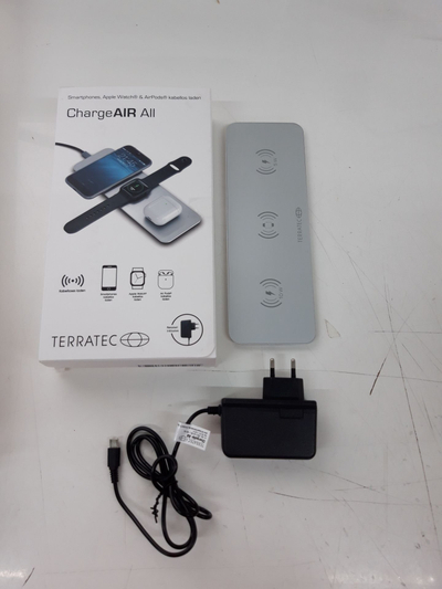 Безжичен полнач Terratec ChargeAIR All, универзален, USB Type-C, алуминиумска боја