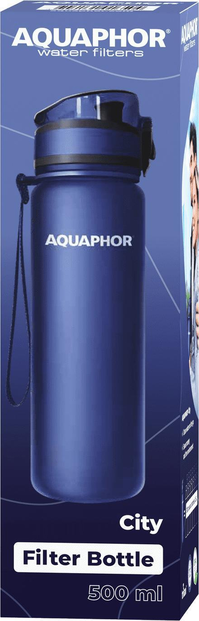 Shishe uji Aquaphor City Bottle, 500ml, filter karbon aktiv, blu navy