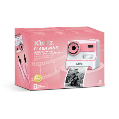 Kamerë instant Xblitz Flash, printer termik, 16GB, rozë
