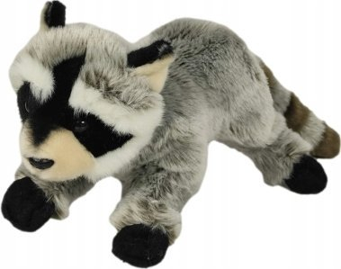 Loder pelushi Dubi Raccoon, 28cm, me shirit ngjitës, ngjyra MIX