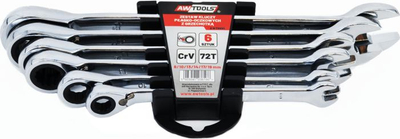 Set çelësa me racë AWTools AW39995, 6 copë, 8-19mm, argjend