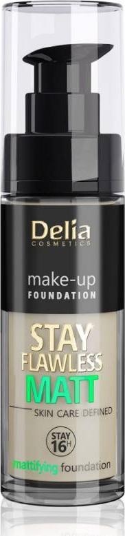 Fondatinë Delia Cosmetics Stay Flawless Matt 404 Cashmere, 30ml, efekt mat
