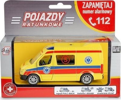 Lodër veturë emergjente Daff Ambulance, autoambulancë, për fëmijë, e bardhë