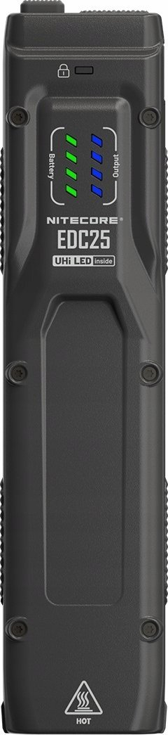 Elektrik dore Nitecore EDC25, 3000 lumen, USB C rikarikues, i zi