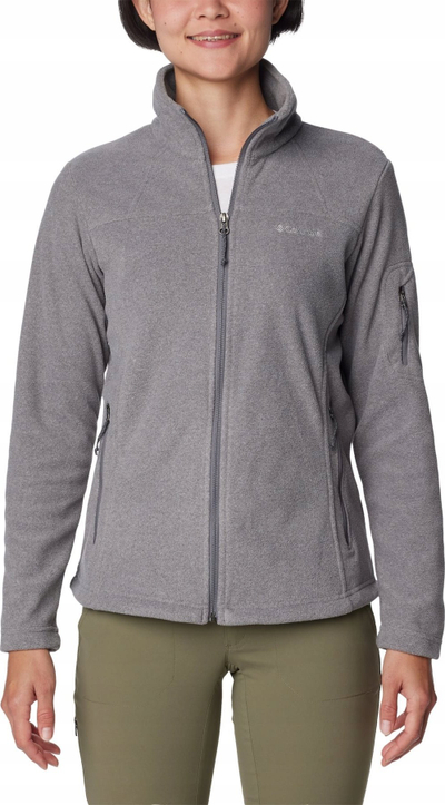 Xhaketë fleece për gra Columbia Fast Trek II W, mikrofleece, me zinxhir komplet, gri