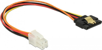 Kabllo furnizimi Delock SATA 15-pin në 4-pin, 0.2 m, portokalli
