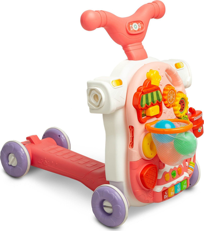 Ecëse multifunksionale Toyz 5 në 1, me panel muzikor, për bebe 12m+, rozë