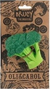 Lodër për dhëmbëzim Oli &amp; Carol Brucy the Broccoli, gome natyrale, pa BPA, jeshile
