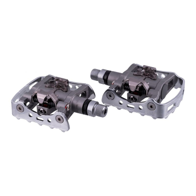 Pedale biçiklete Shimano SPD PD-M324, alumini, sistem SPD, argjendtë