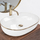Lavaman mbi banak CLEO Rea White Gold Edge, qeramikë, i bardhë