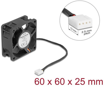 Ventilator PC Delock axial, 60 x 60 x 25 mm, 12 V DC, i zi
