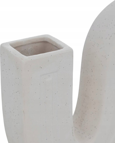 Vazo keramike dekorative Atmosphera Ceramic Vase For One Flower, për një lule, 25x21cm, e bardhë