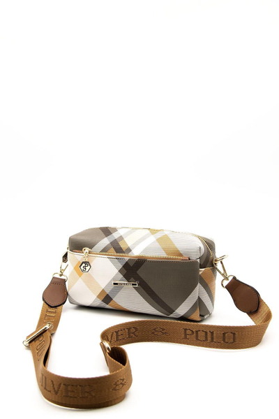 Çantë Silver&Polo, argjendtë/karamel