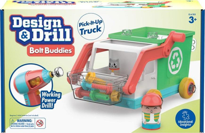 Играчка за градење Educational Insights Design &amp; Drill Bolt Buddies Pick-it-up Truck, конструктивен сет, 3+