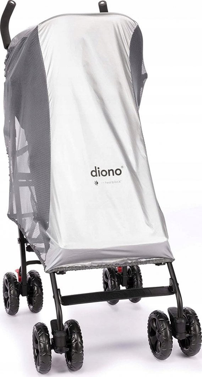Тенда за сонце за количка Diono Sunshade 2 во 1, UV 50+ филтер, мрежа против инсекти, црна