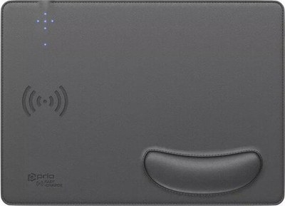 Подлога за глушец со безжично полнење Prio, 15W, USB C, сива