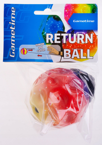 Lodër top me litar Roost Bungee Ball, me Velcro, ngjyra rainbow