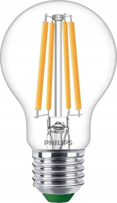 Llambë LED Philips E27 A60, 4W 840lm, 2700K, transparente
