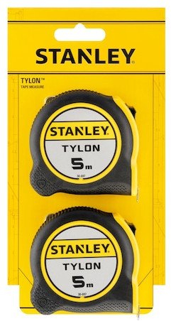 Metër rrotullues Stanley Tylon, set 2x5m, trup gome, verdhë e zezë