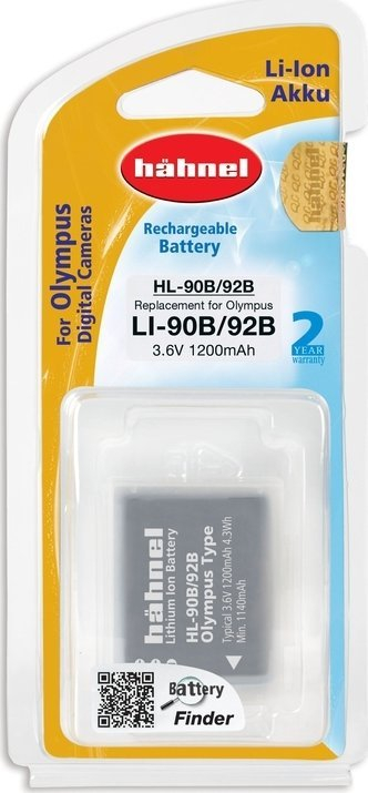 Bateri për fotoaparat Hahnel HL-90B/92B, Li-Ion, 1200mAh, e zezë