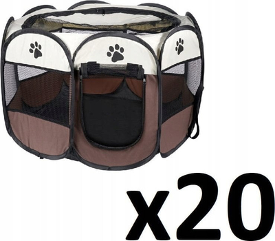 Пренослив кафез Leobert Playpen модел 15080, 74x74x43cm, за кучиња и мачки, кафен