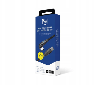Kabllo USB C 3MK Hyper Cable N SERIES, 2m, 60W, e zezë