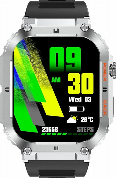 Smartwatch Gravity GT6-5, ekran 1.96", Bluetooth, i argjendtë