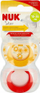 Biberon NUK Soother, silikon, 18-36 muaj, set 2 copë, të verdhë dhe rozë