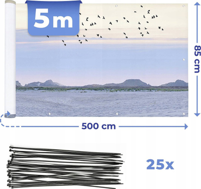 Mbulesë ballkoni Maximex Beach, 5 m, 85 cm, shumëngjyrëshe