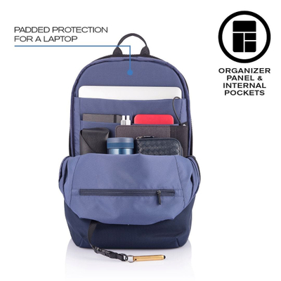 Çantë shpine XD Design Bobby Soft, 15.6", kundër vjedhjes, blu navy