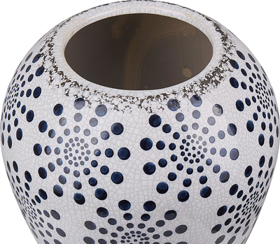 Vazo zbukuruese MILETOS Flower, stoneware, 19 cm, e bardhë