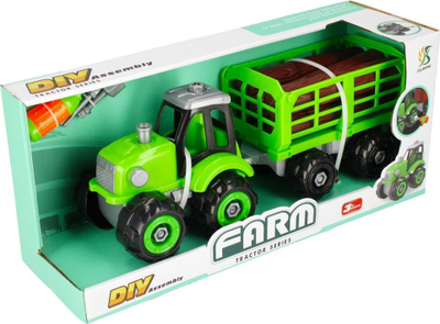Loje traktor MEGA CREATIVE 482971, me rimorkio, me vegla montimi, jeshil