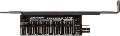 Хаб за вентилатори PWM Lamptron SP501, PCI држач, 4 порти, црн