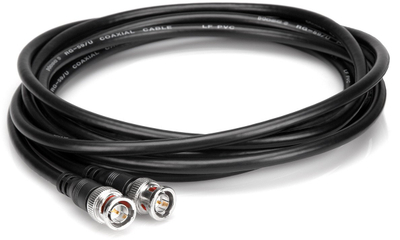 Kabllo koaksiale Hosa BNC-59-106, 1.8 m, 75 Ohm, e zezë