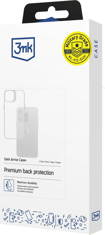 Këllëf telefoni 3MK Satin Armor Case+ për Samsung Galaxy S25, për me e mbrojt, satin, i zi