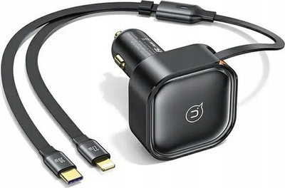 Karikues veture Usams C41, PD 30W, kabllo tërheqëse USB C dhe Lightning, i zi