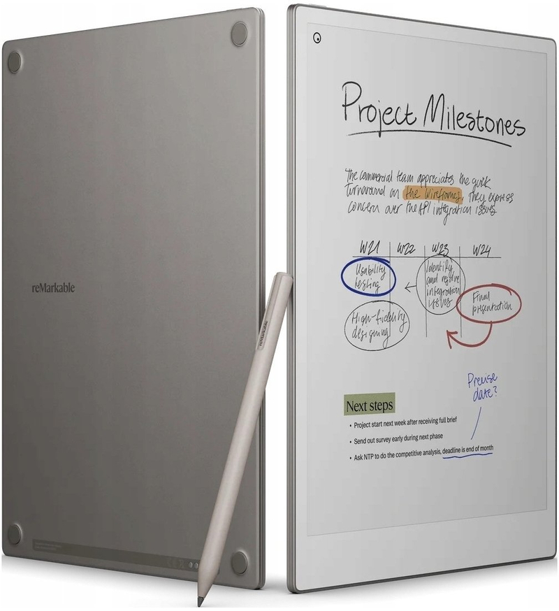 Tablet reMarkable Paper Pro 11.8, Marker Pen Plus, 6 maje rezervë, i bardhë