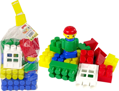 Lodra me blloqe ndërtimi K3 Small Construction Blocks, 30 copa, 57 mm, me ngjyra