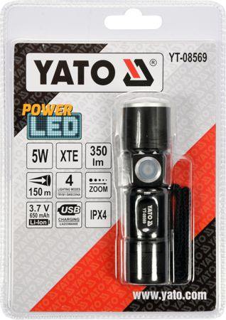 Dritë dore YATO YT-08569, LED 5W, 350 lm, e zezë
