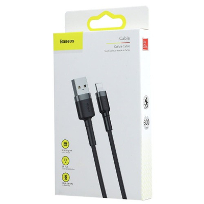 Kabllo USB Baseus Cafule USB A në Lightning, 3m, 2A, zi gri