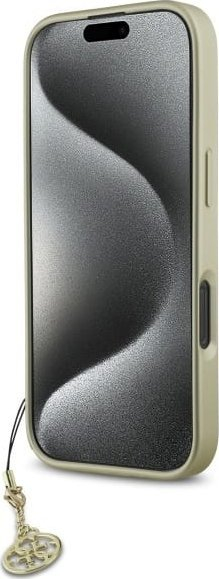 Maskë telefoni Guess 4G Charms Collection për iPhone 16 Pro 6.3", GUHCP16LGF4GGR, e zezë