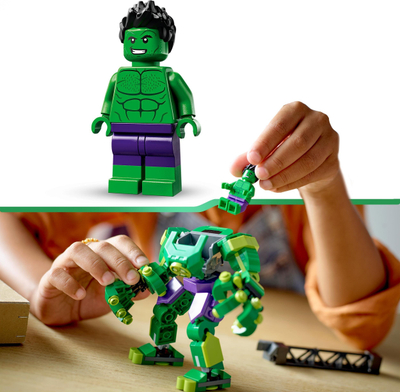 Lodër me lego ndërtimi LEGO Marvel Hulk Mech Armor 76241, për kalamaj 6+ vjeç, me figurë Hulk, jeshile