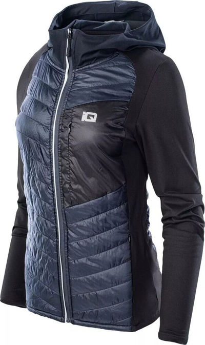 Xhaket trekking për goca IQ Ranya, DRY TECH, me kapuç, blu e zezë