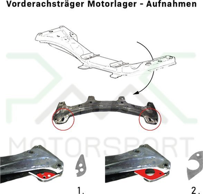 Set përforcues shasie BMW 3 E36, pllaka çeliku, për saldim