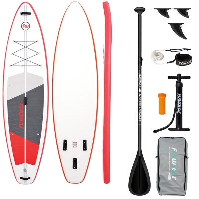 Dërrasë SUP FunWater SUPFW69C, inflatabile, 335 x 84 x 15 cm, kuqe e bardhë