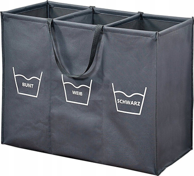 Shportë rrobash Kesper Laundry Basket Sorted, me ndarje, gri
