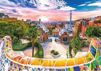 Puzzle Trefl Sunset over Barcelona, 1000 copa, 68 x 48 cm, shumngjyrësh