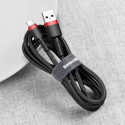 Kabllo Baseus USB-A - USB-C (CATKLF-U91), 3 m, e kuqe/e zezë